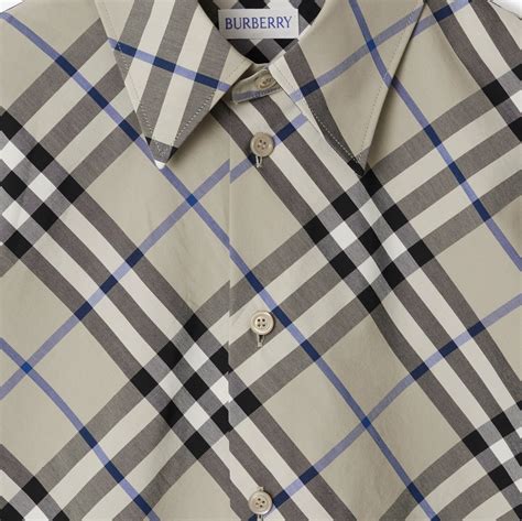 cheap burberry collar shirt|Relaxed Fit Check Cotton Shirt in Husk .